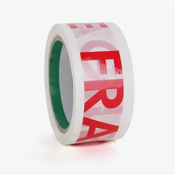 Red and White Fragile Tape Roll - Picture 3 of 6